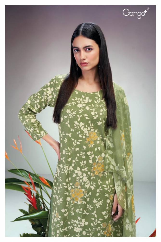 Rangani 2108 By Ganga Printed Cotton Silk Dress Material Catalog